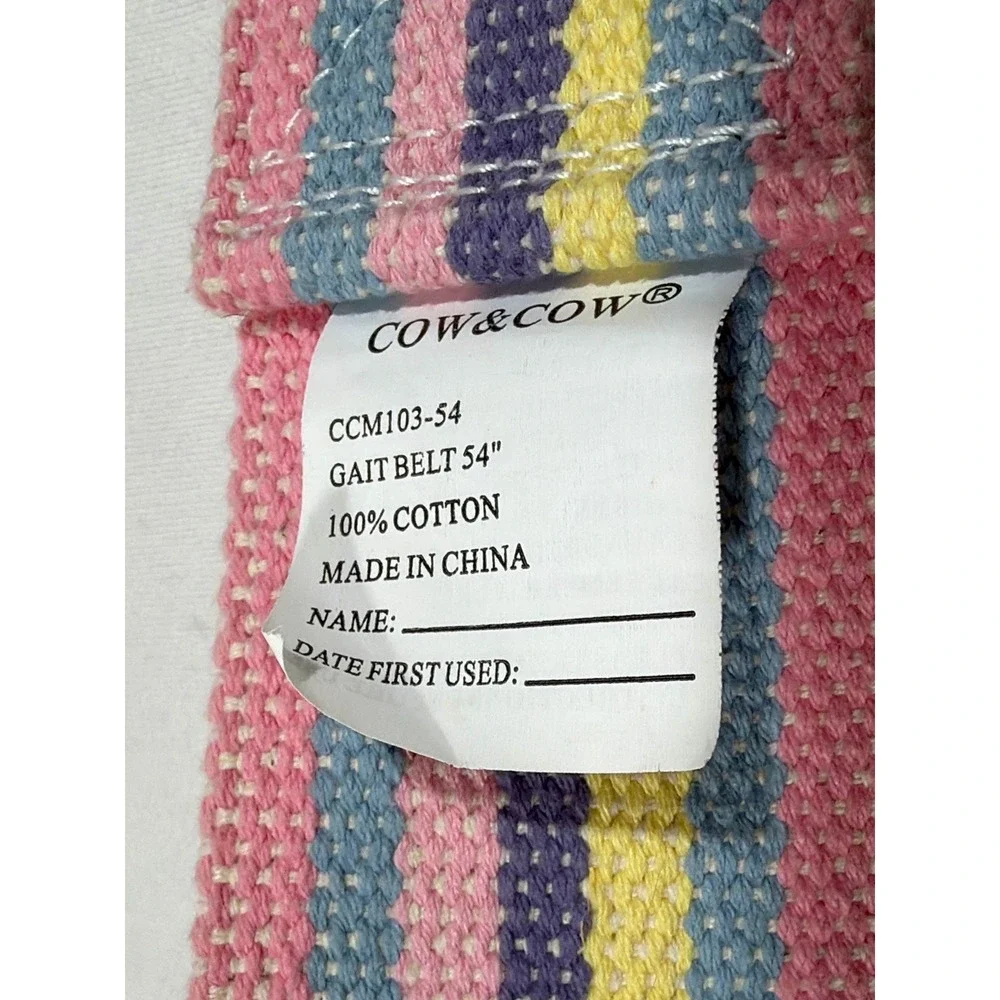Cow Cow Transfer Gait Belt 54 Inch Pastel Cotton Medical Assist Belt